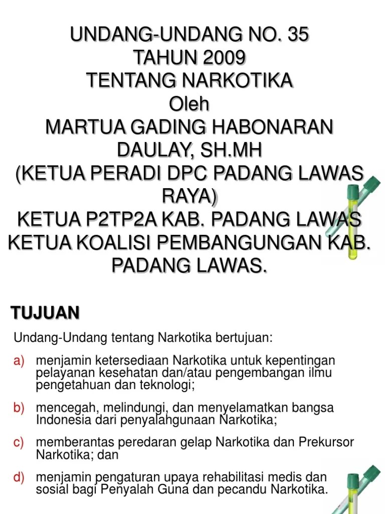 UU No.35 Tahun 2009 Narkotika | PDF