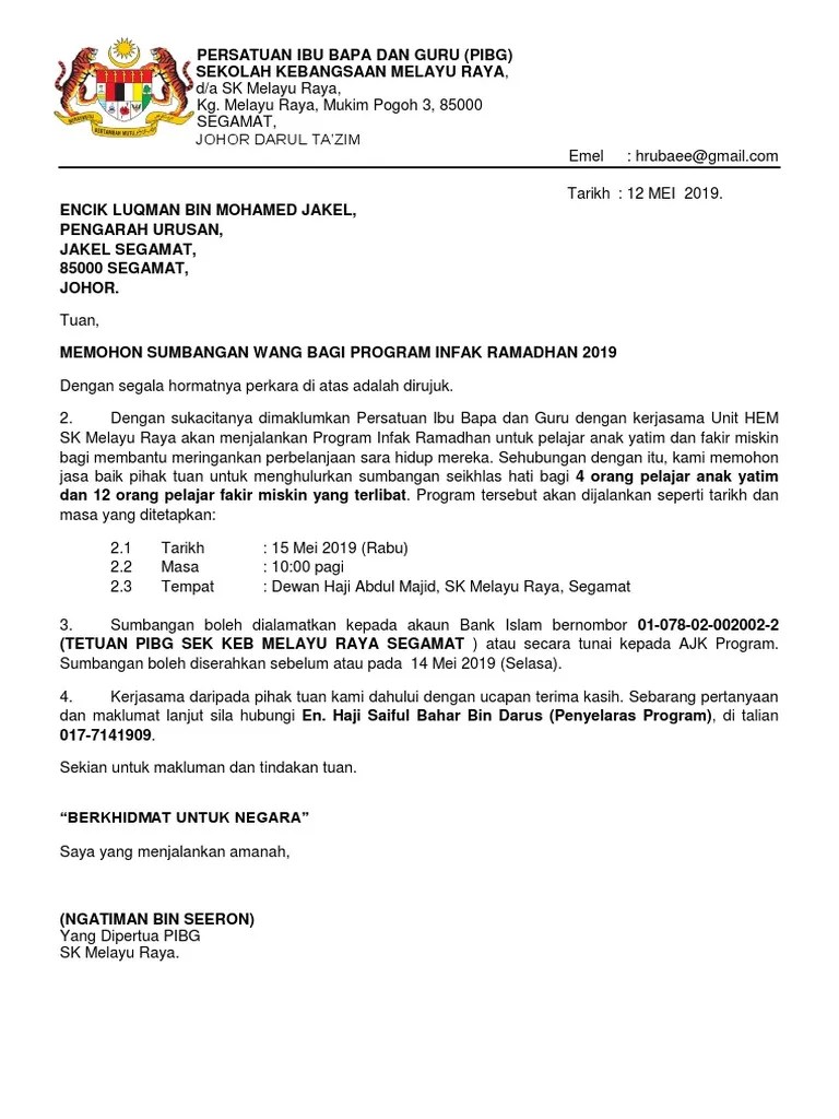 Contoh Surat Permohonan Sumbangan Lembu Pdf 
