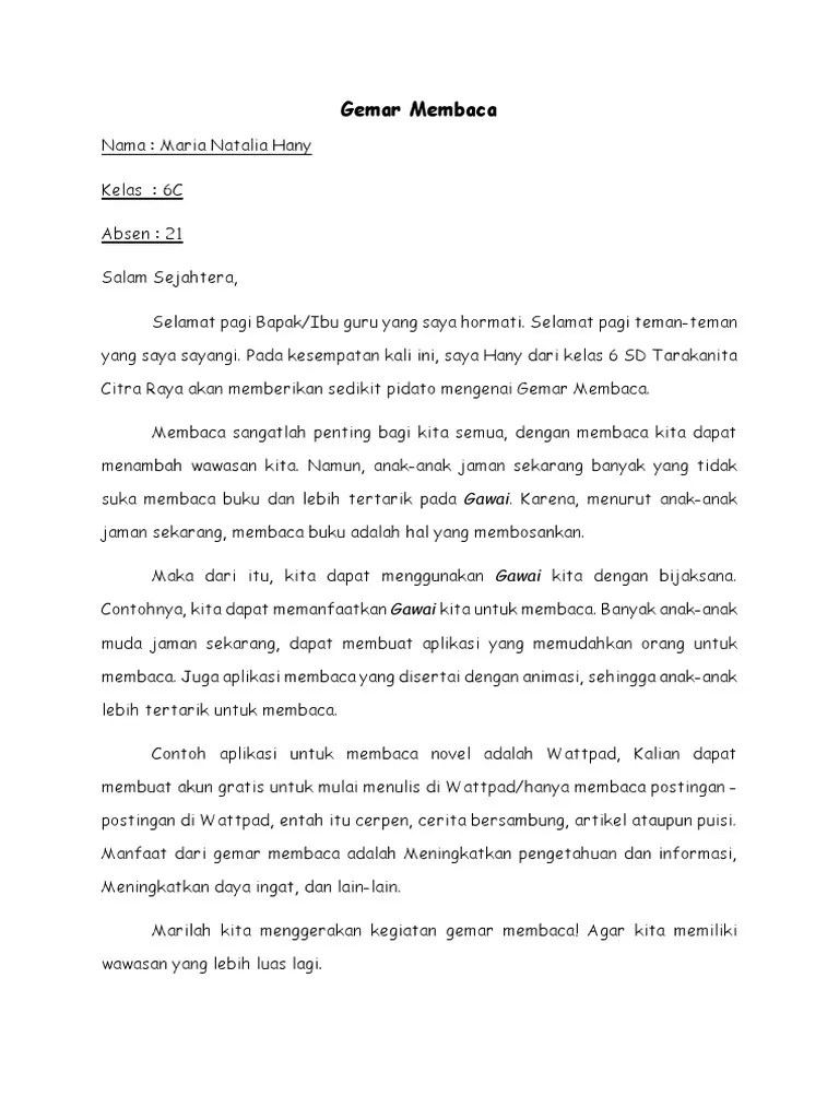 Contoh Pidato Gemar Membaca Kumpulan Contoh Terbaru Anda bisa mendownload atau mencetak gambar atau foto contoh pidato gemar membaca di bawah ini menggunakan printer.
