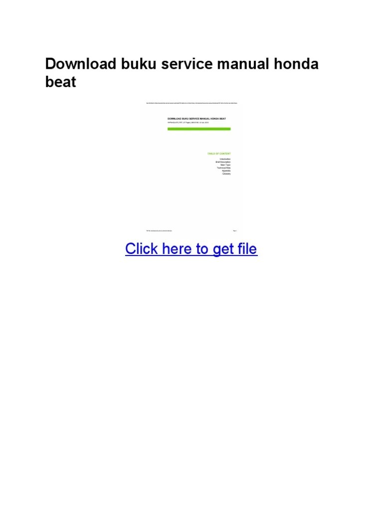 Honda Beat Service Manual 