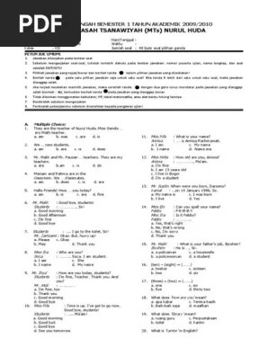 Kumpulan Soal Uas Bahasa Inggris Smp Kelas 7 Semester 1 Soalujian Prediksi Soal UN SMP Bahasa Inggris.