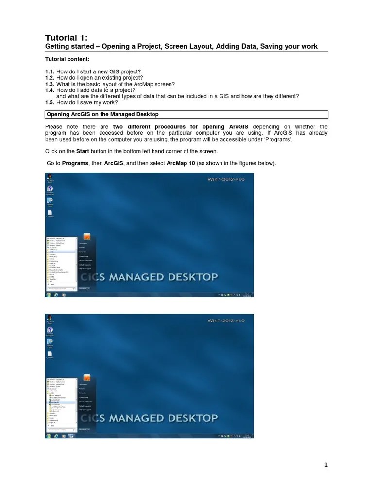 Tutorial1 GIS | PDF | Arc Gis | Geographic Information System