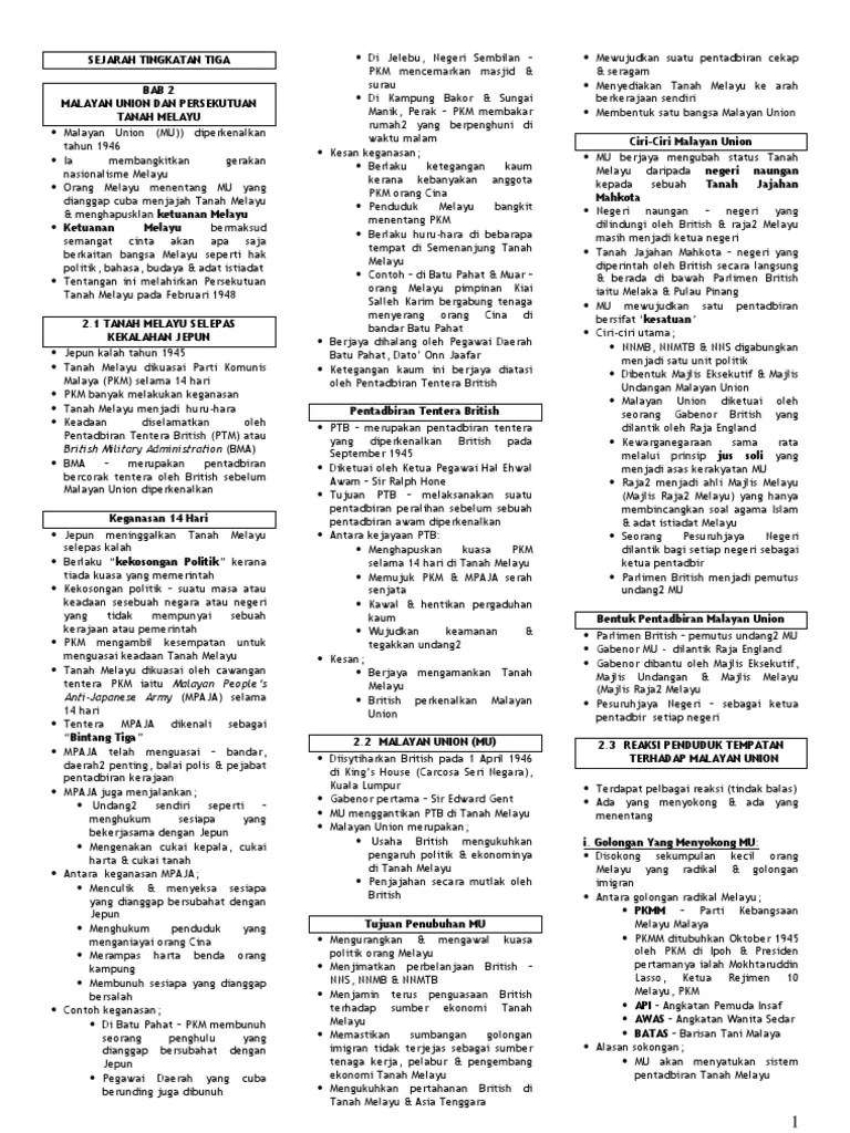 Soalan latihan sejarah tingkatan 4 bab 4. Nota Sejarah Tingkatan 3 Bab 2 Pdf