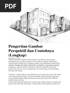 Teknik penggambaran perspektif merupakan suatu teknik atau metode menggambar objek tertentu, . Pengertian Gambar Perspektif Dan Contohnya Pdf