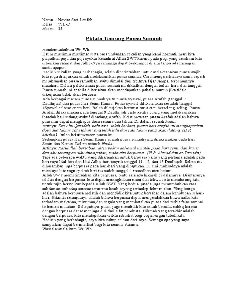 Pidato Puasa Sunah Dan Wajib | PDF
