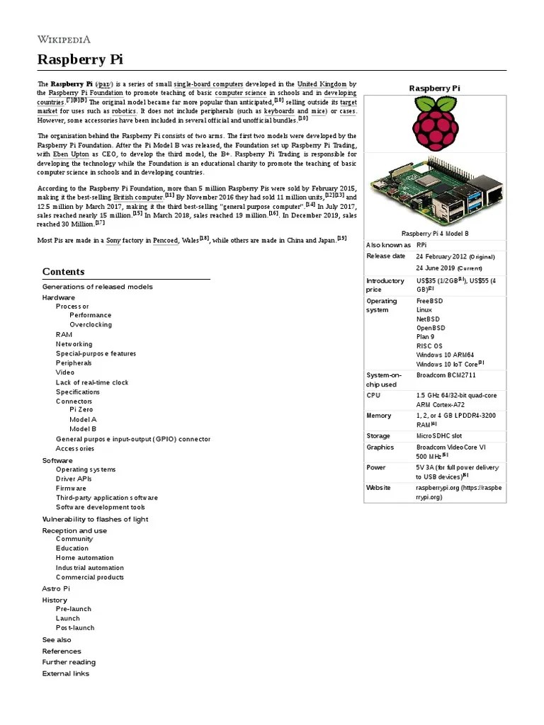 Raspberry Pi | PDF | Raspberry Pi | Electronic Engineering