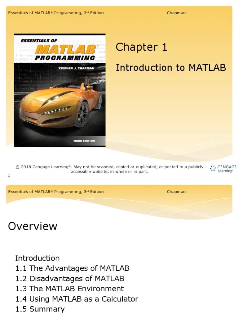 01 - Introduction To Matlab | PDF | Matlab | Compiler