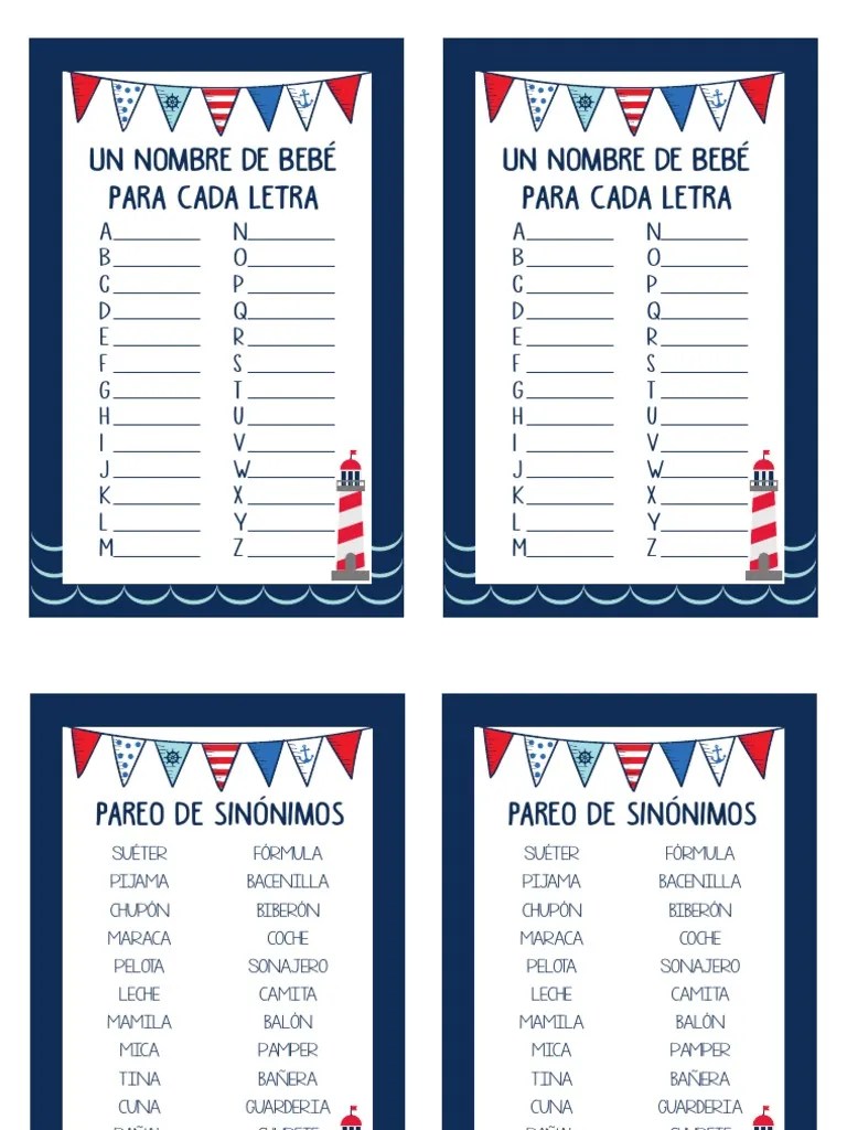 Te mostramos 8 increíbles juegos baby shower para imprimir con los que tú y tus invitados la pasarán genial. Juegos Imprimir Pdf