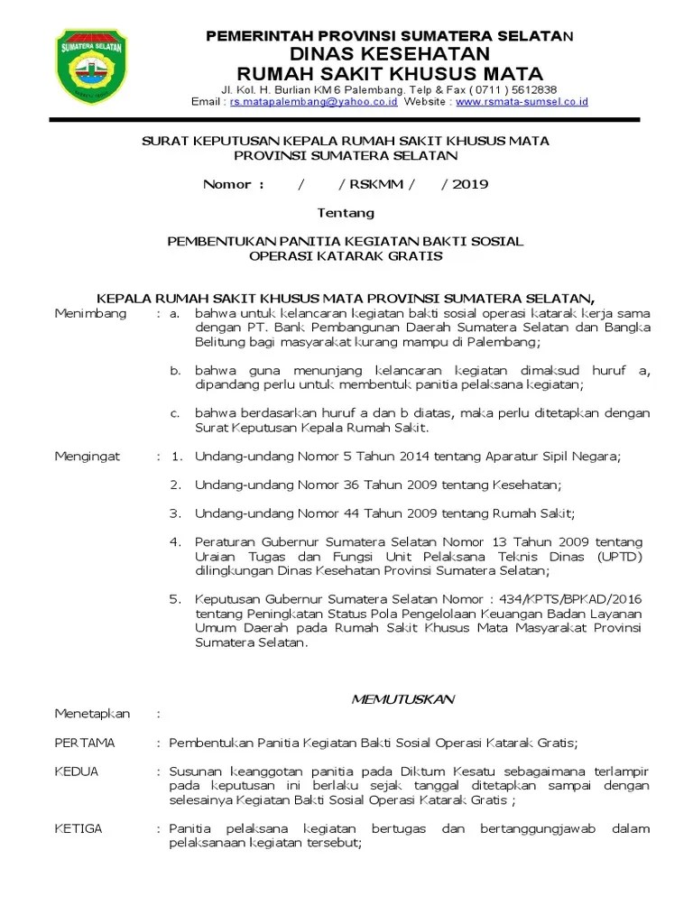 Kepala desa keang tentang pembentukan panitia pelatihan peningkatan. Sk Pembentukan Panitia Kegiatan Bakti Sosial Pdf