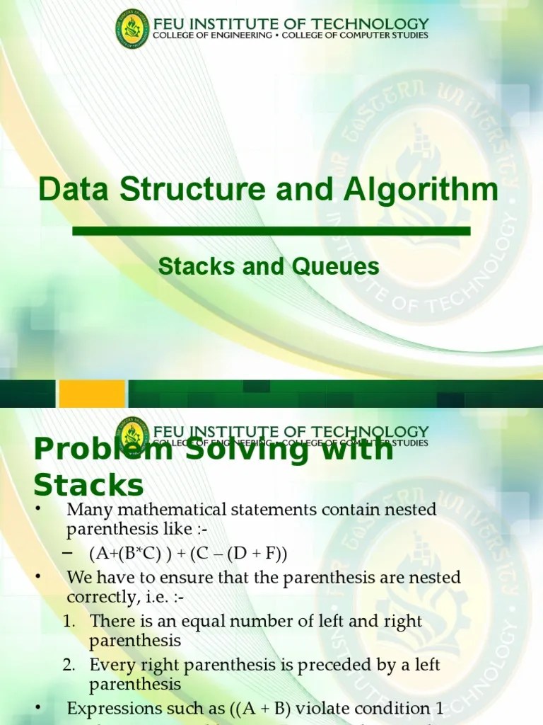 7 1 Stacks And Queues Pdf Computer Engineering Computer Programming