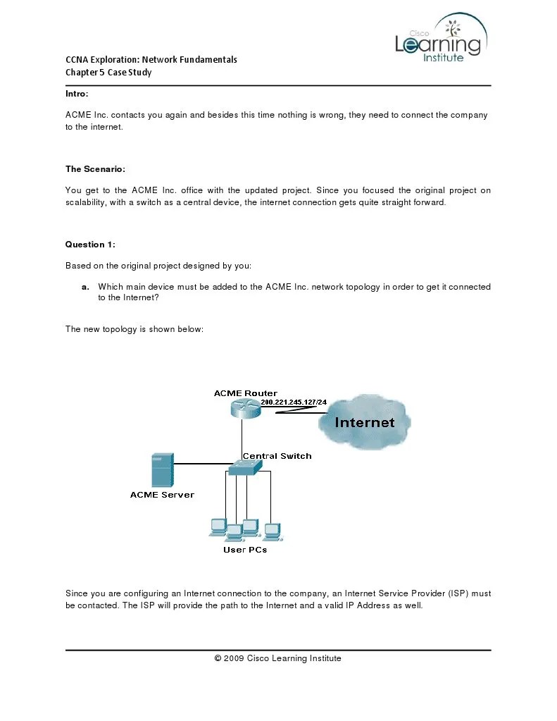 Chapter 5 Case Study | Download Free PDF | Ip Address | Router (Computing)