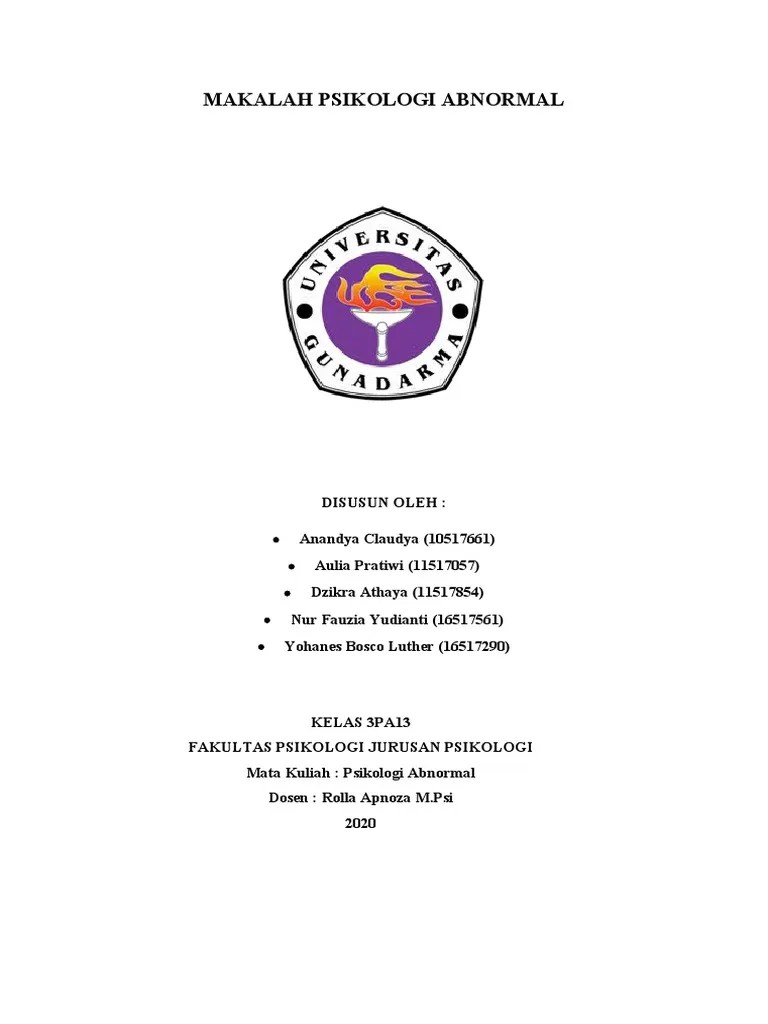 Makalah Psikologi Abnormal Kelompok 1 | PDF