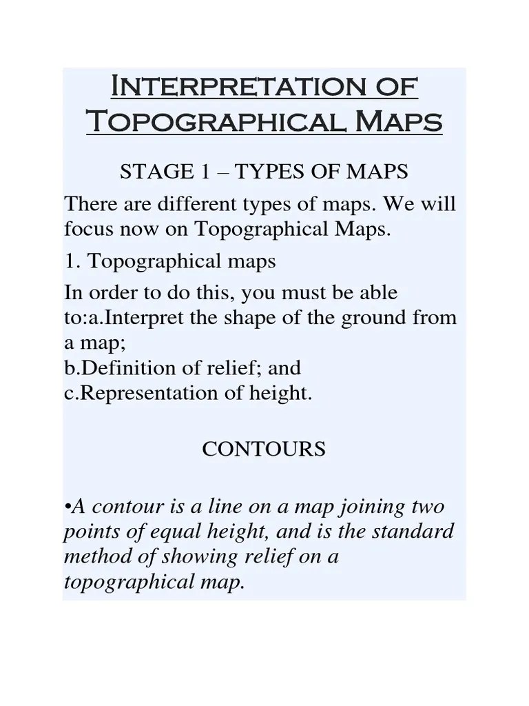 Interpretation Of Topographical Maps PDF | PDF | Contour Line | Topography