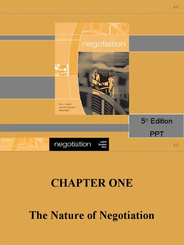 INChap001 - The Nature Of Negotiation - A | PDF | Bargaining | Negotiation