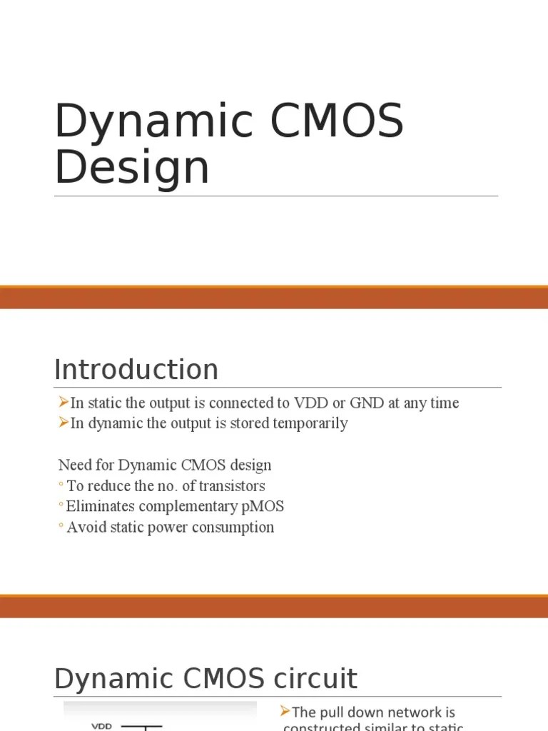 Dynamic CMOS Design | PDF | Cmos | Logic Gate