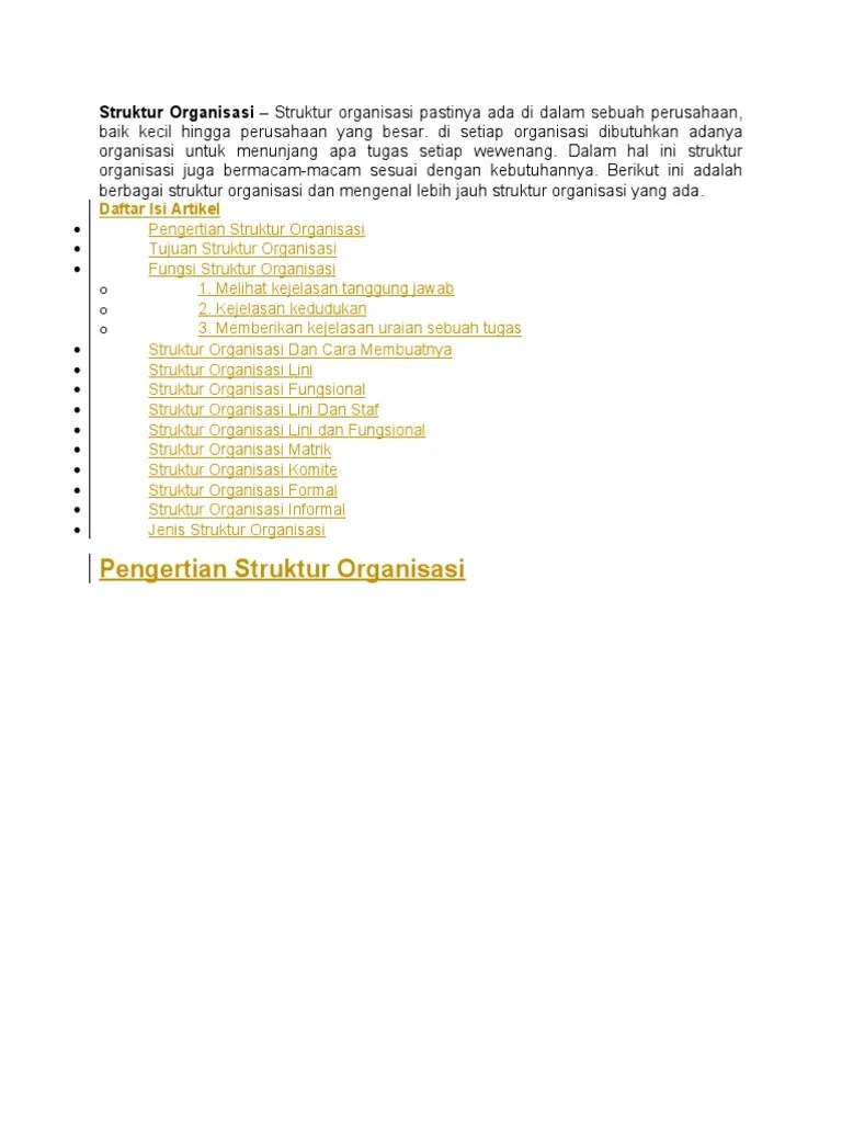 Struktur Organisasi | PDF