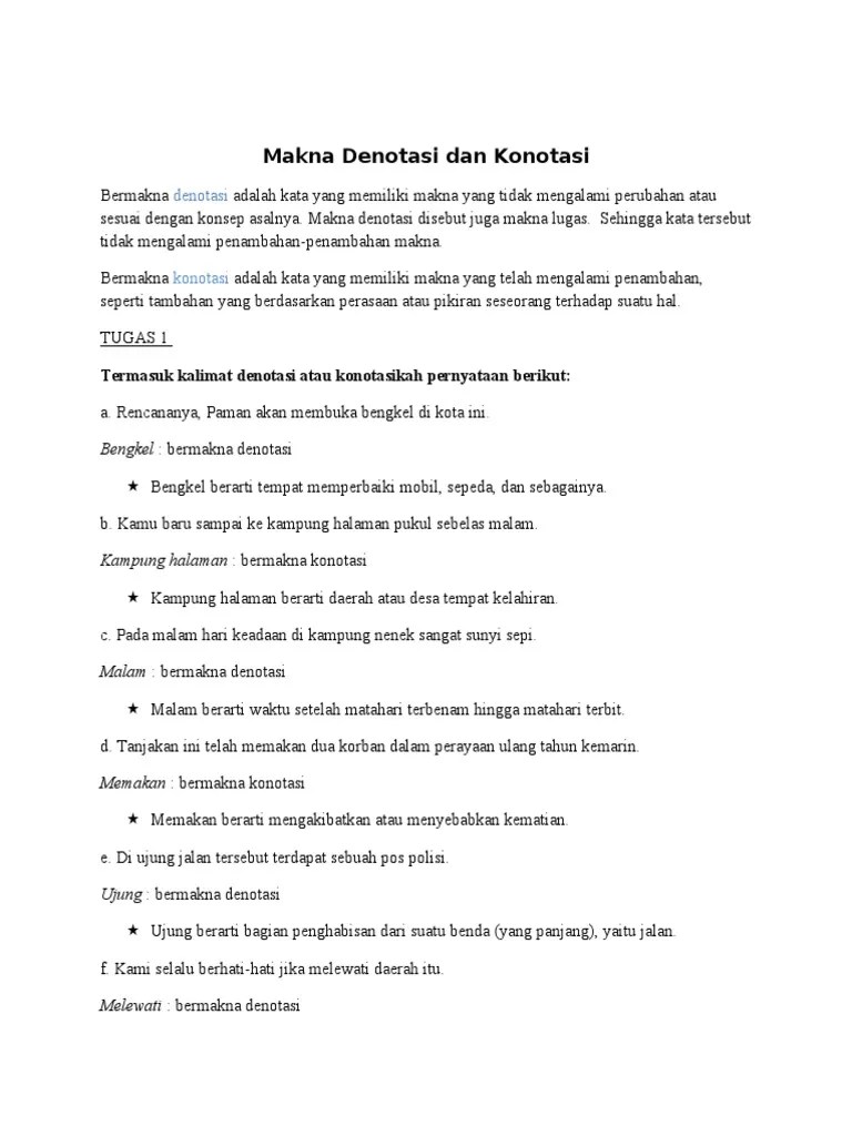 B Indo Print Docx Nama Anak Agung Ayu Mirah Kirani No Absen 02 Dua Kelas Xi Ips 1 Bahasa Indonesia Tugas Halaman 195 Makna Denotasi Dan Konotasi 1 Course Hero 
