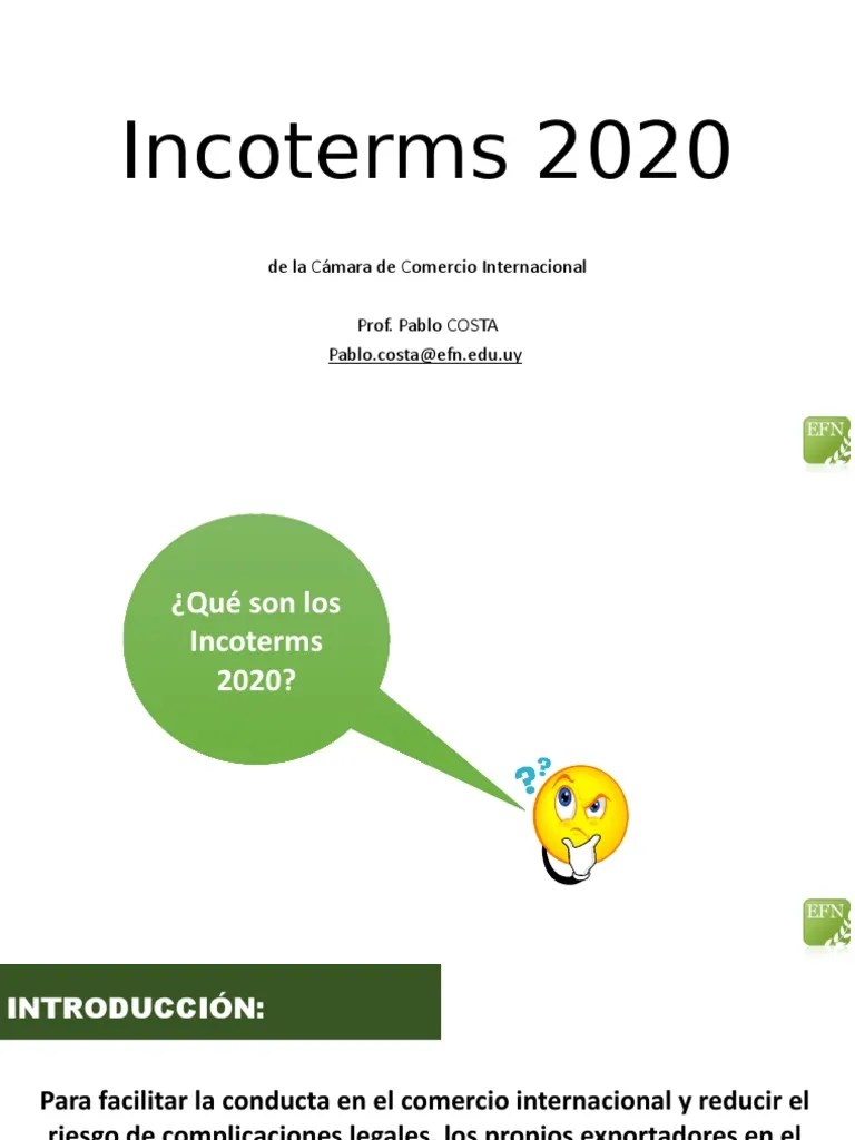 Incoterms 2020 | PDF | El Comercio Internacional | Comercio