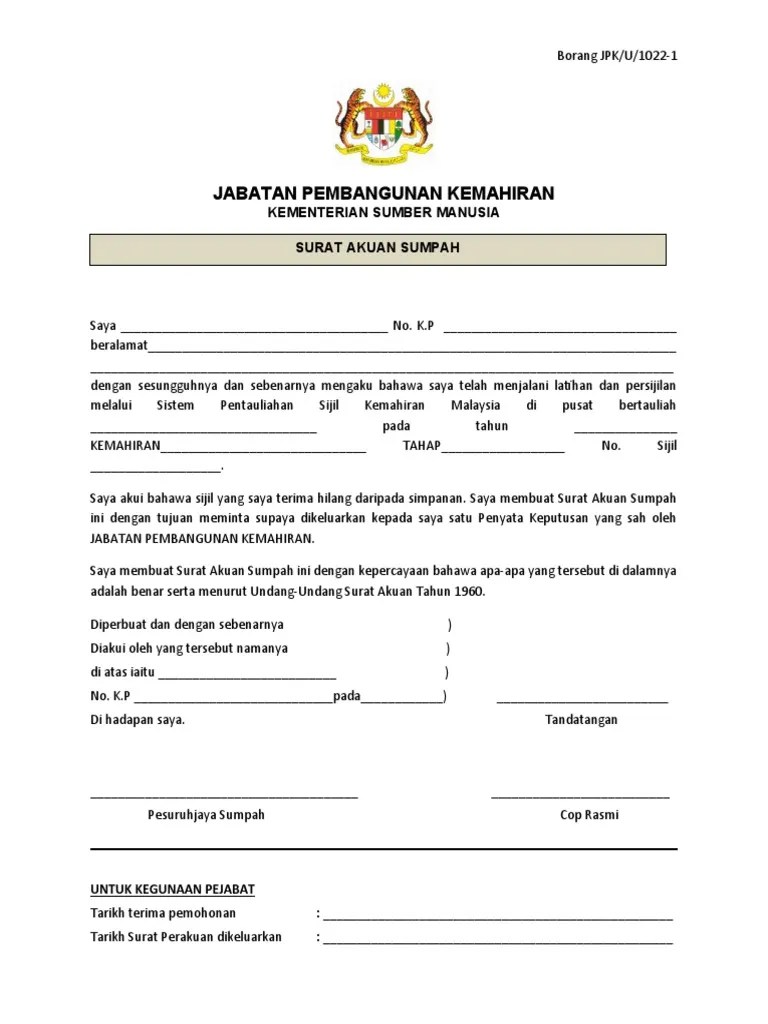 Salinan resit cukai pintu bagi kediaman/bangunan hak milik strata yang . Surat Akuan Sumpah Baru Sijil Hilang