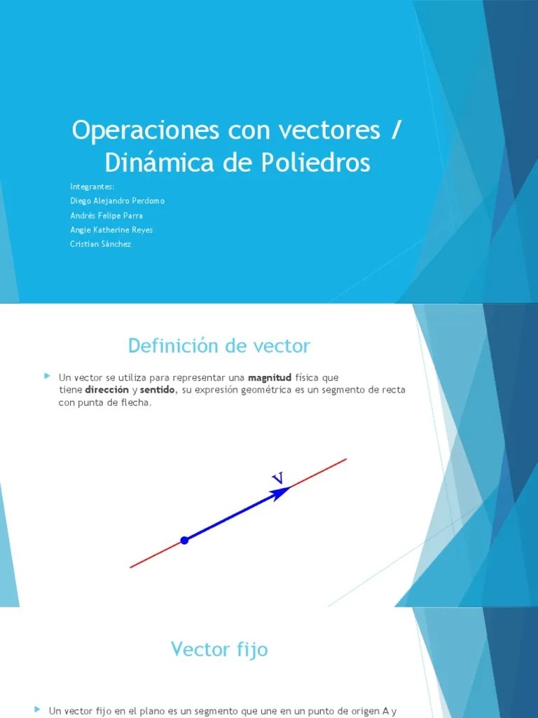 Operaciones Con Vectores En El Plano Y Espacio | PDF | Vector Euclidiano | Sistema De ...