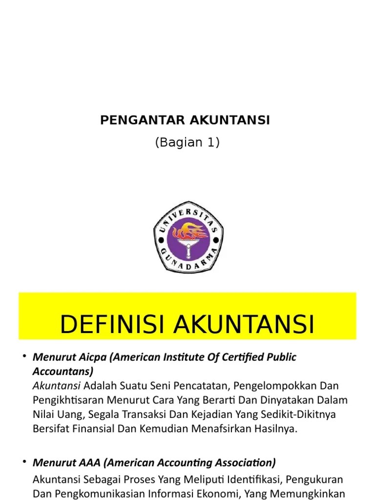 Pertemuan 1 - Pengantar Akuntansi Bagian 1