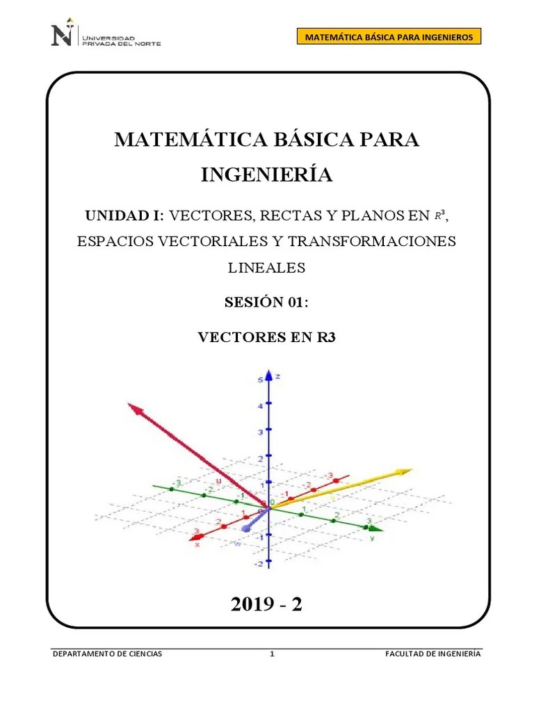 HT - 01 - Matba - Ing - Vectores En El Espacio R3 | PDF | Espacio Vectorial | Vector Euclidiano