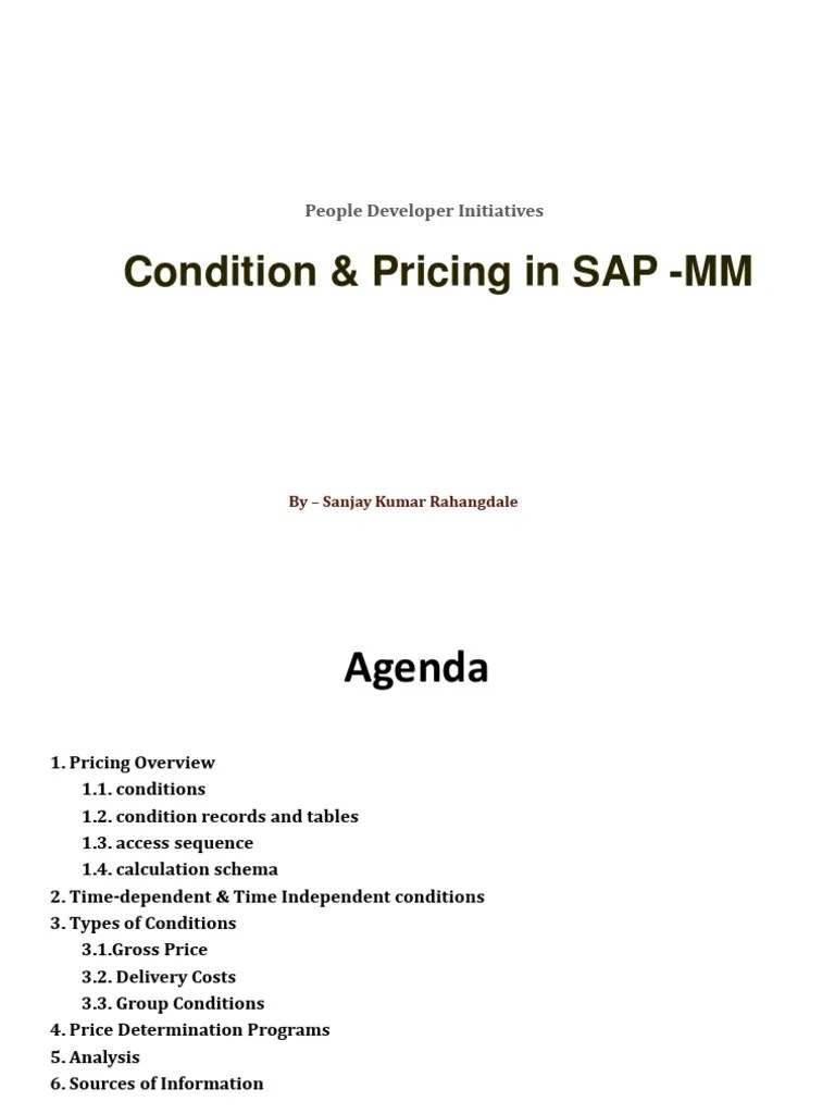 Condition And Pricing In SAP MM PDF | PDF | Xml Schema | Pricing