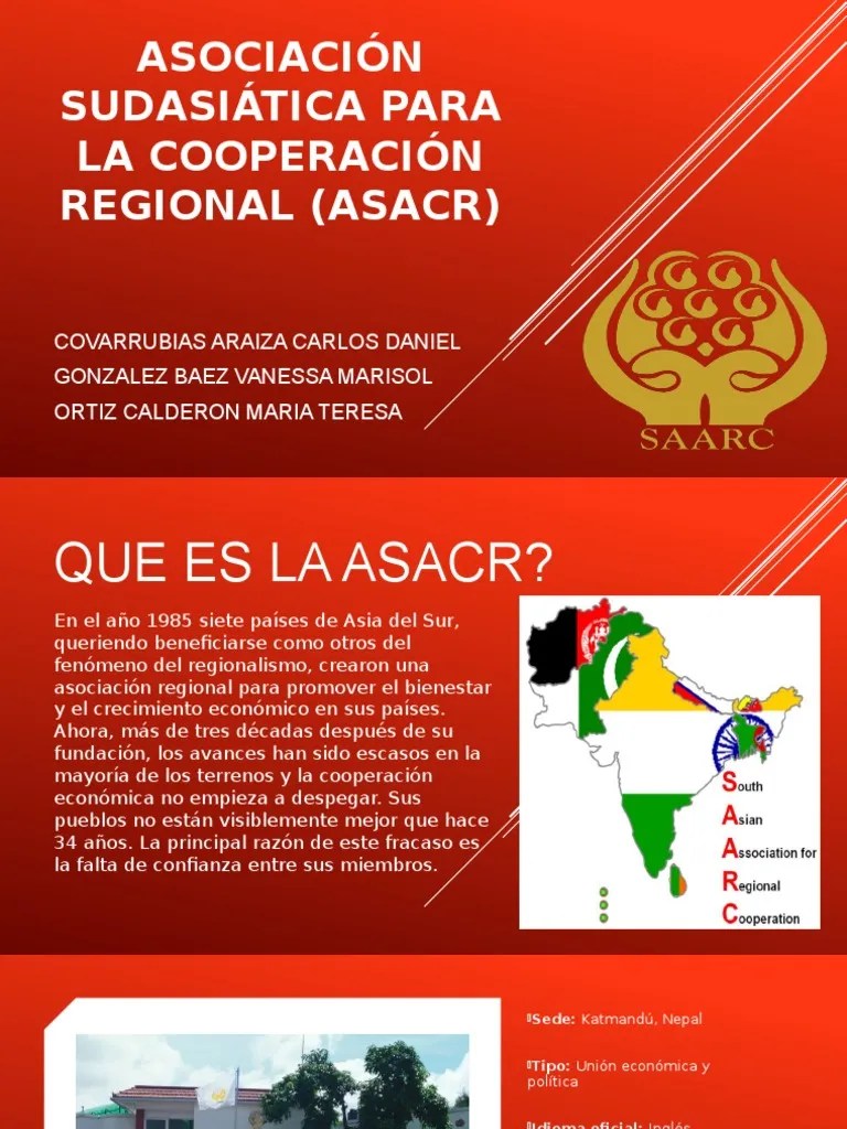 Asociación Sudasiática Para La Cooperación Regional (Asacr) | PDF | Asia Del Sur | Asia