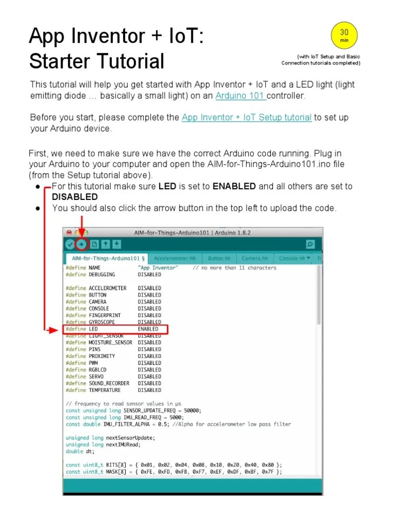 MIT App Inventor IoT Starter Tutorial PDF | PDF | Arduino | Areas Of Computer Science