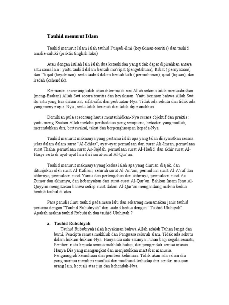Tauhid Menurut Islam | PDF
