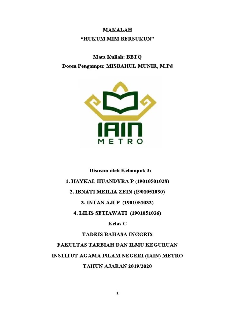 Contoh Idzhar Syafawi Idgham Mitslain Dan Ikhfa Syafawi Hukum Mim Mati Hahuwa 