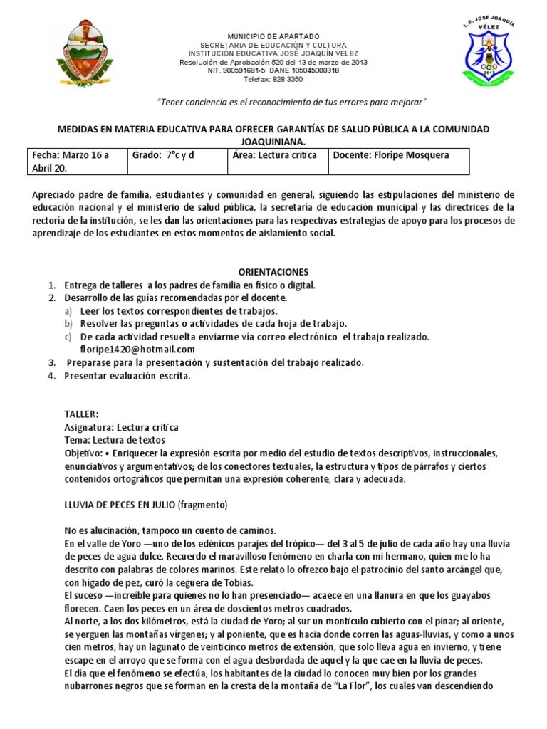 Taller De Lectura Critica | PDF | Maestros