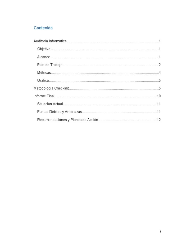 Auditoria Informática - Informe Final | PDF | Laboratorios | Informática