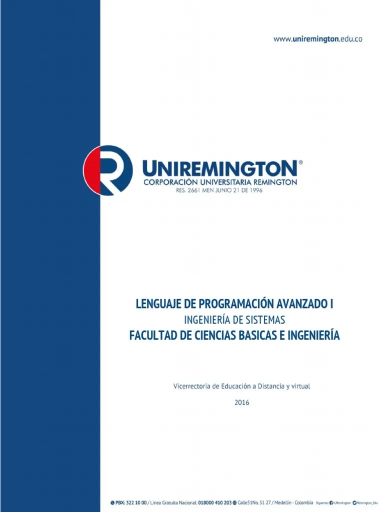 Lenguaje De Programacion Avanzada I-2016 PDF | PDF | Objeto ...