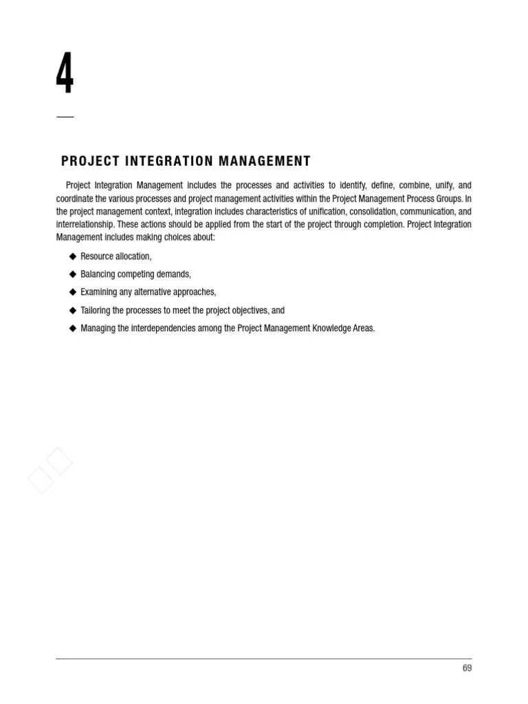 Pmbok 6 4.0 Project Integration Management | PDF | Project Management ...