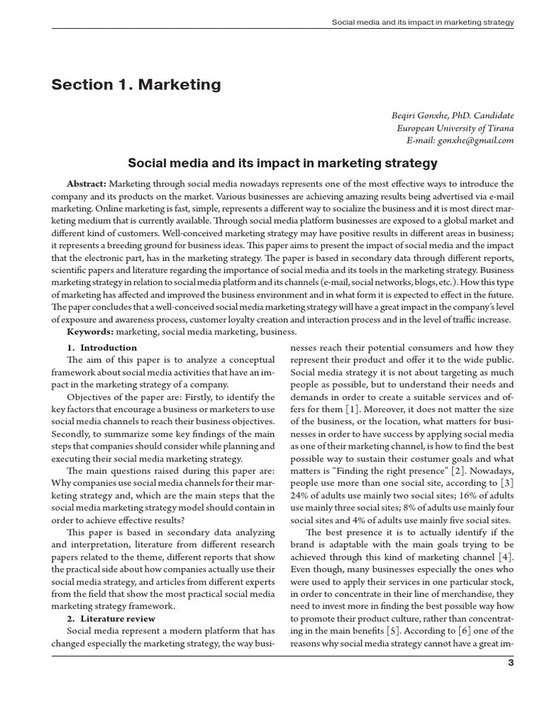Social Media And Its Impact In Marketing Strategy PDF | PDF | Social Media | Popular Culture ...