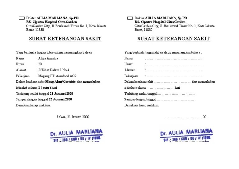 Surat Dokter Jakarta Rasanya 