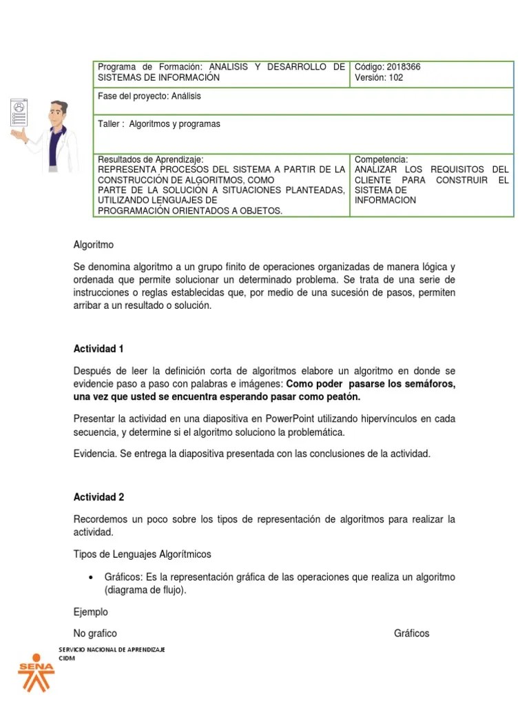 Taller Algoritmos Y Programacion | PDF | Algoritmos | Programación De ...