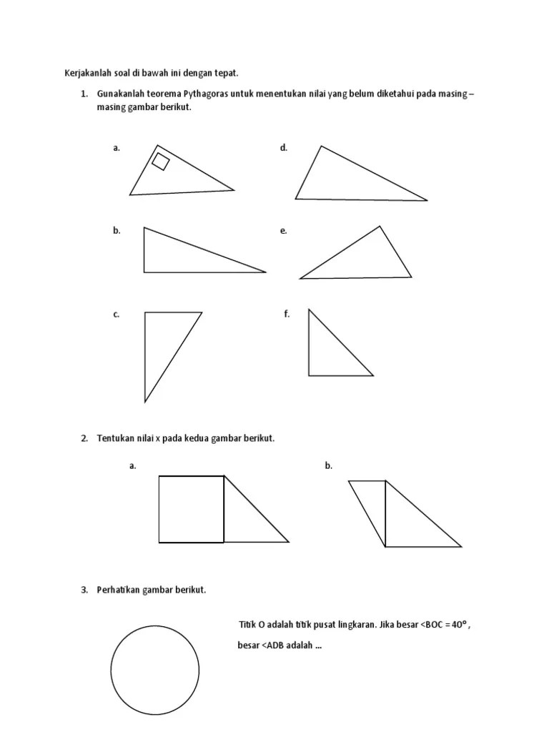 Tentukan nilai x pada persamaan matematika dibawah ini. Soal Mtk Smp