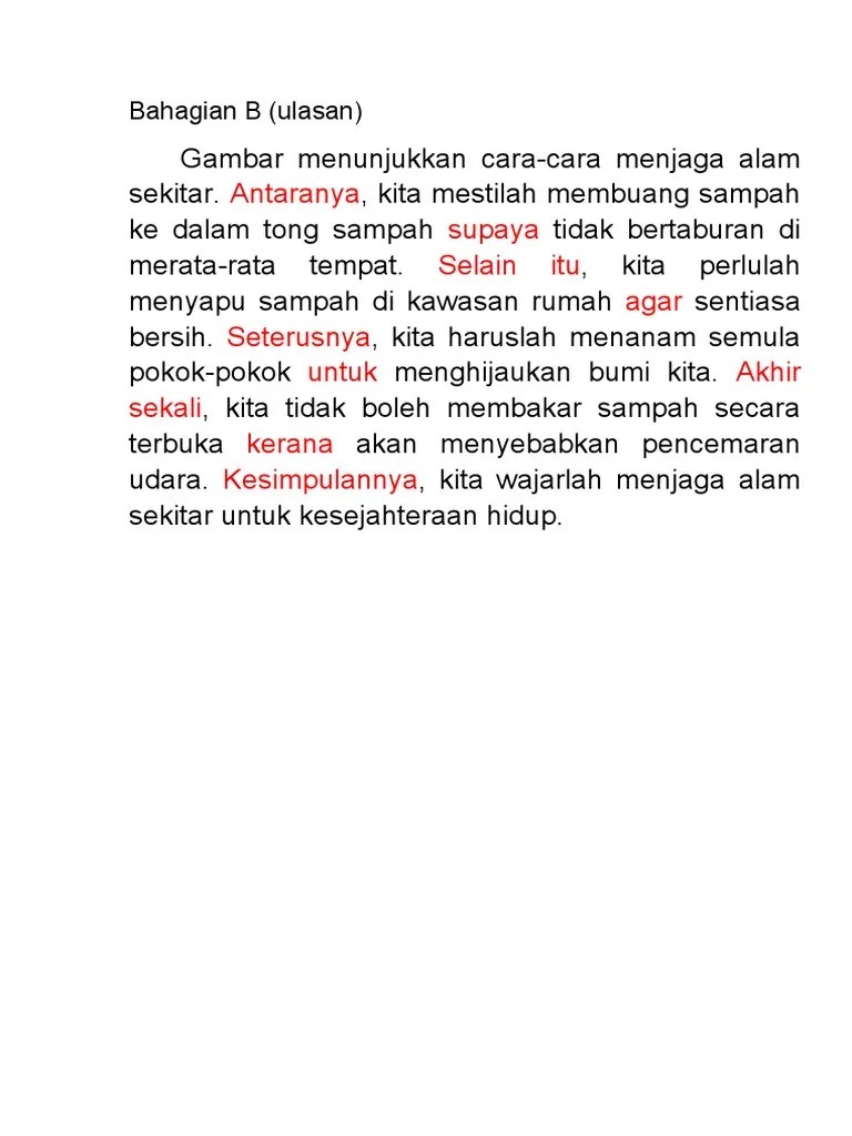 Contoh karangan cara dan langkah untuk memelihara kebersihan sungai daripada tercemar. Ulasan Cara Menjaga Alam Sekitar Pdf