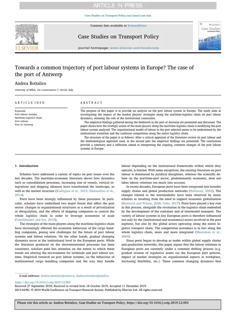 The Case Of The Port Of Antwerp PDF | PDF | Labour Economics | Port