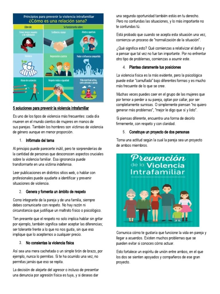 Prevención De La Violencia Intrafamiliar | PDF | Violencia Doméstica | Violencia