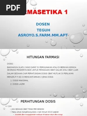 Hitungan Farmasi 1 | PDF