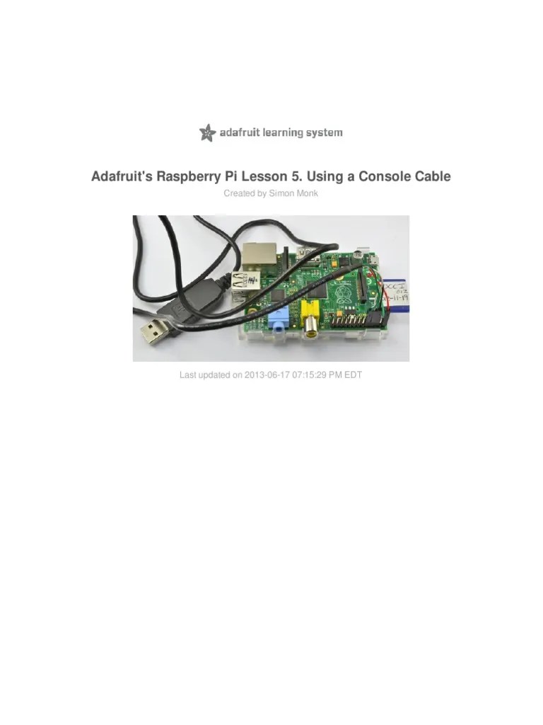 Adafruits Raspberry Pi Lesson 5 Using A Console Cable | PDF ...