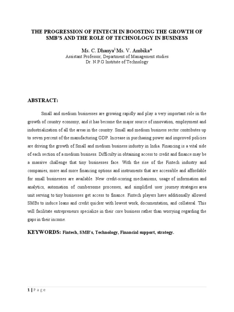 Fintech Paper | PDF | Financial Technology | Finance & Money Management