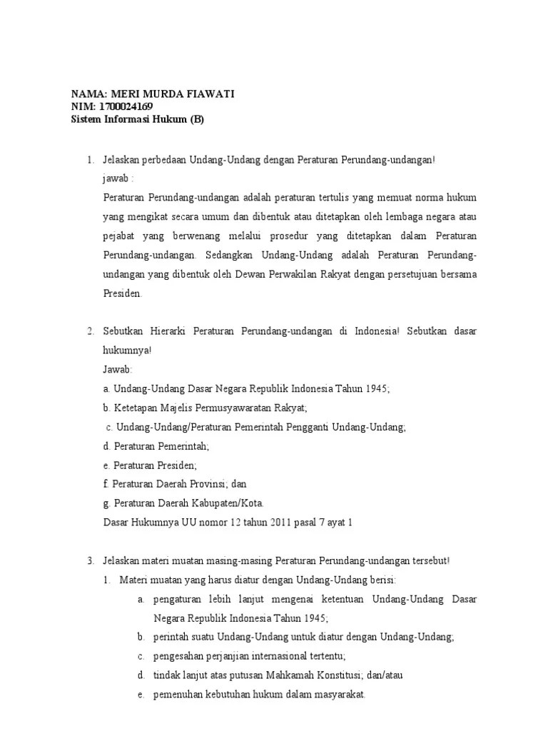 Nama: Meri Murda Fiawati NIM: 1700024169 Sistem Informasi Hukum (B)