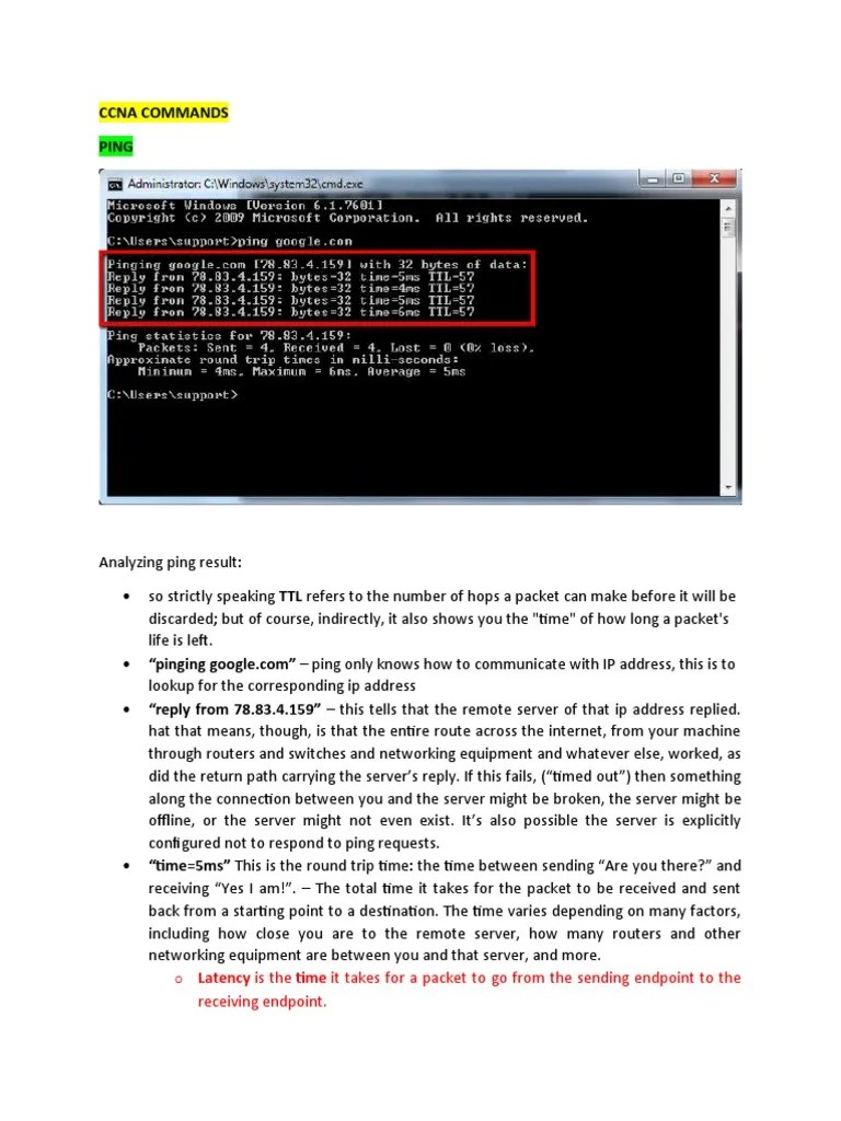 Ccna Commands | PDF | Ip Address | Internet Protocols