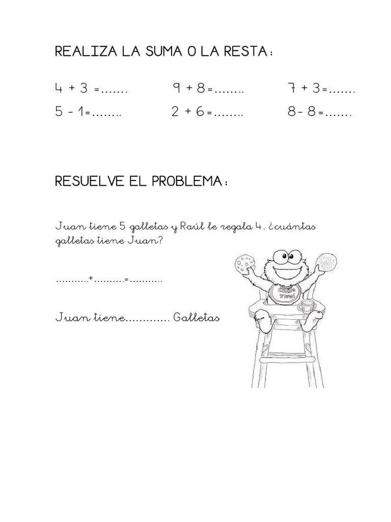 Suma Y Restas 5 Años | PDF