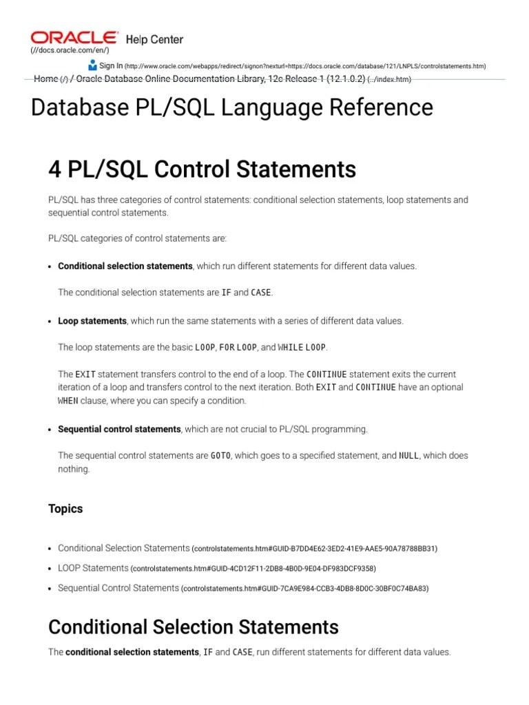 PL - SQL Control Statements | PDF | Control Flow | Pl/Sql
