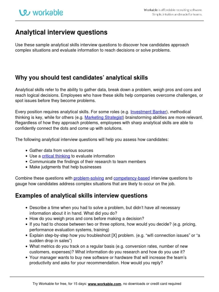 Analytical Interview Questions: Why You Should Test Candidates ...